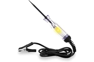 Feikenee Test Light Automotive, 6-24V DC Voltage Tester, Circuit Tester with Alligator Clip and Long Steel Probe, Professional Electrical Tester Pen for Car Truck RV