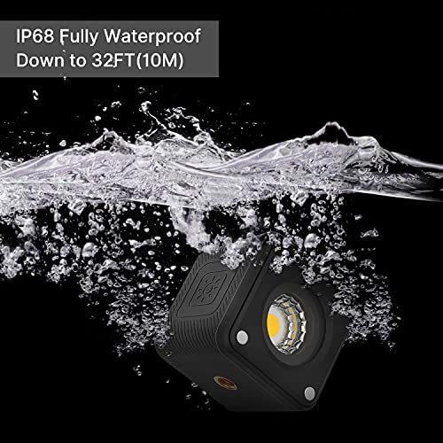 ULANZI LED Video Light Waterproof IP68 Camera Lighting Kit Mini Cube with 8 Color Gel Filters, Dimmable Portable Fill Photography Light 5500K CRI95+ for DSLR Camera Sony Canon Nikon GoPro Drones