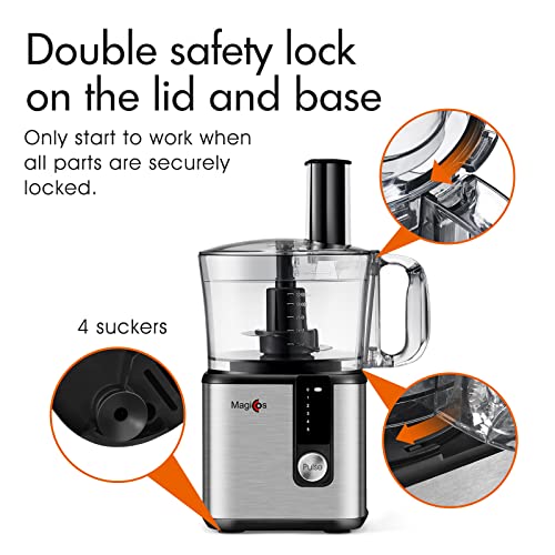 MAGICCOS 8Cup Citrus Juicer Food Processor 7 Functions Food