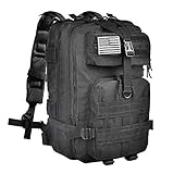CVLIFE Outdoor Tactical Backpack Military Rucksacks for Camping Hiking Medium Packs (Black)