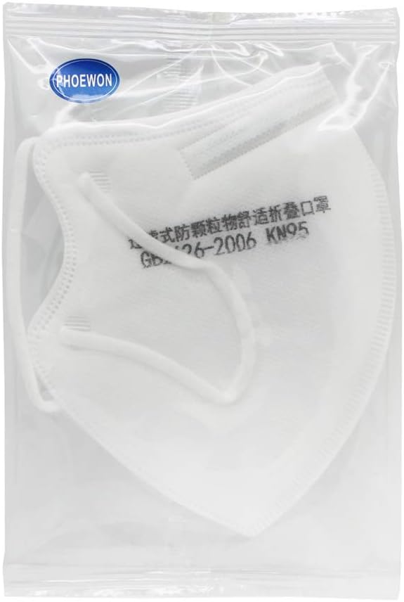 10PCS KN95 Face Mask Respirator Filters Anti Pollution Anti PM2.5 Face Cup Mask Respirator with Active Carbon Fold Flat Dust Mask