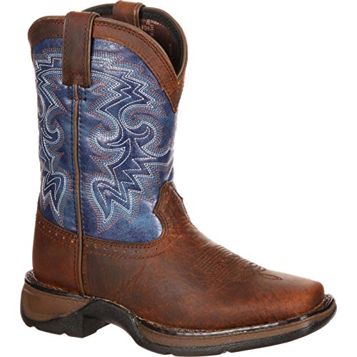 Durango Baby DWBT052 Western Boot, Dark Brown/Blue, 9 M US Toddler