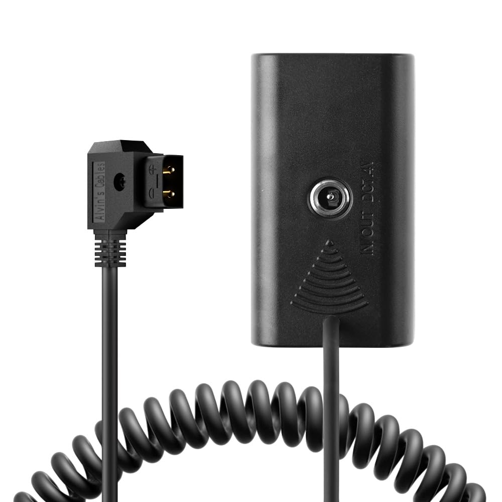 Alvin's Cables NP F550 Dummy Battery to D-Tap Coiled Power Cable for Sony F570 F970 Atomos Shinobi Ninja Monitor Smallhd Focus 7 Upgraded