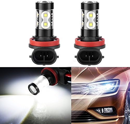 Starnill H11 H8 High Power Max 50W Extremely Bright 6000K Xenon White LED Lights Bulbs for Car Truck Fog Lights Lamps Replacement (H11)