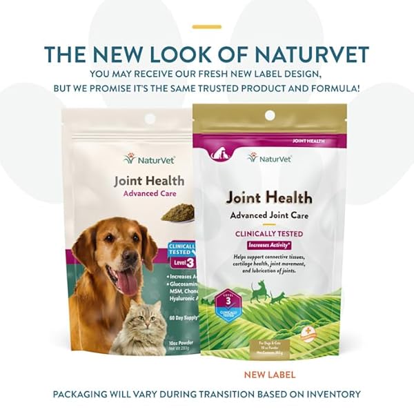 NATURVET JOINT HEALTH LEVEL 3 PET SUPPLEMENT FOR CATS & DOGS – HELPS SUPPORT HIP & JOINT FUNCTION – INCLUDES HYALURONIC ACID, GLUCOSAMINE, MSM, CHONDROITIN – 10 OZ. POWDER