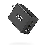 USB C Fast Charger Block, 65W GaN 3-Ports USB C
