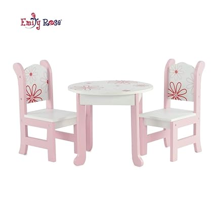 18 Inch Doll Furniture Fits American Girl Dolls - 18  Floral Table and Chairs