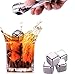 dapai Whiskey Stones Stainless Steel Reusable Chilling Ice Cubes for Vodka, Cocktail, Brandy and More, Pack of 8 with Freezer Tray and Ice Tong