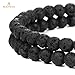 BEADNOVA Black Lava Beads Natural Crystal Beads Stone Gemstone Round Loose Energy Healing with Crystal Stretch Cord for Jewelry Making (6mm, 60-62pcs)