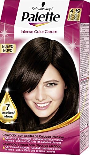 Palette of intense coloured cream hair dye Tone 4.9