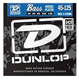 Dunlop DBN45125 Nickel Wound Bass Strings, Medium, .045–.125, 5 Strings/Set
