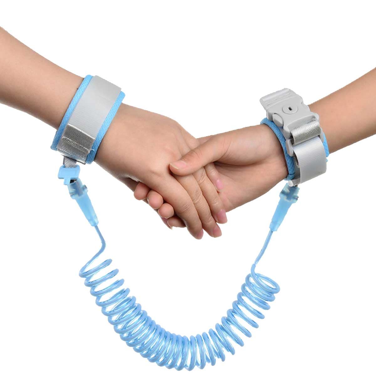2.5M Anti Lost Wrist Link,Wrist Reins for Toddlers Boys and Girls, 360°Rotate Toddler Wrist Strap with Elastic Wire Rope and Security Lock for Children Walking (Blue)