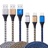 Android Charger Cable Braided, FiveBox 3-Pack Premium Nylon Braided 6FT High Speed USB 2.0 A Male to Micro B Sync Data & Charge Cable for Android, Samsung Galaxy S7, S6, PS4,HTC,LG,Blackberry and More