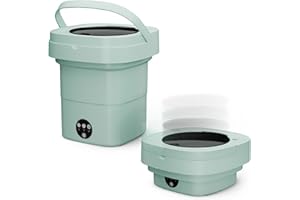 iJoy Portable Washing Machine (11L) with 3 Time Modes Mini Washer Deep Cleaning Automatic, Small Washing Machine for Underwear and Small Clothes during Travel - Large Capacity (Green)