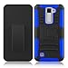 LG K8 Case, Escape 3 Case, Phoenix 2 Case, Zenic(TM) Hybrid Dual Layer Armor Defender Full-body Protective Case Cover with Kickstand & Belt Clip Holster Combo Cover (Dark Blue)