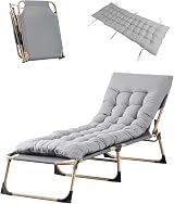 TRIOBLADE Heavy Duty Folding Sun Lounger 22mm Steel Frame 330lbs Grey view 5