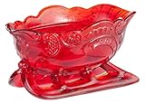 Miles Kimball Red Glass Sleigh Candy Dish