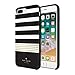 Kate Spade New York Phone Case | for Apple iPhone 8 Plus and iPhone 7 Plus | Protective Phone Cases with Liquid Glitter Design and Drop Protection - Stripe 2 Black/White/Gold