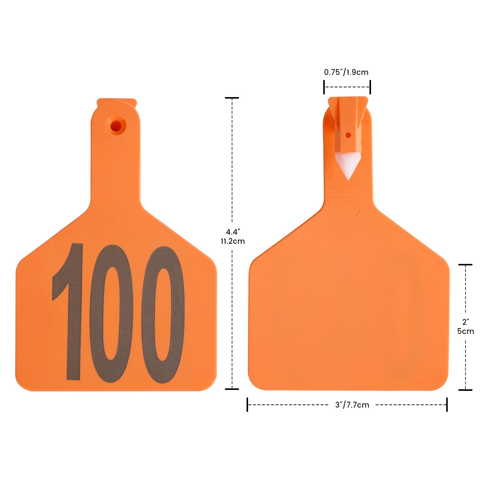 Condition photo showing New/Like New for cattle ear tags with 001-100 numbers large 1-piece z livestock ear tags for cow goat sheep pig calve
