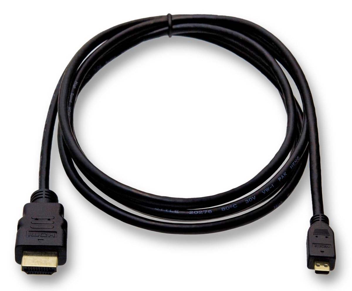 SvediTec HDMI Cable for GoPro Hero 7 Black Actioncam - Micro D - Gold-Plated Contacts - Length 2 m