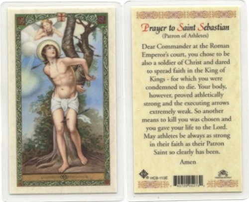 Prayer to St. Sebastian Holy Card (HC9-113E) - Laminated