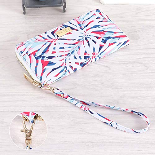 KAMO Womens Wallet Zip Around Phone Wallet Wristlet Travel Long Purse for Women Lady Girl 7.7×3.9（Single Zipper） - Thumbnail 5