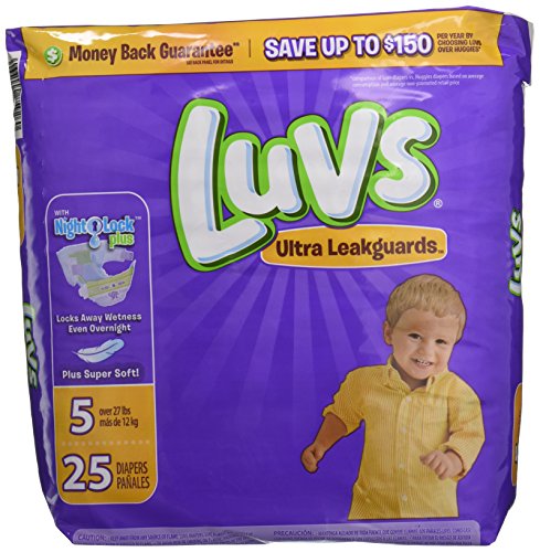 Luvs Ultra Leakguards Diapers Size 5, 25 Count