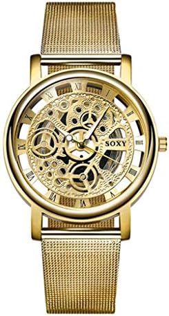KNAGHT Watches for Men,Mens Gold Watch Hollow Metal dial Stainless Steel Wrist Watch Sport Watch Cheap Watches