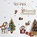 ANBER Merry Christmas Wall Sticker Santa Snowman Removable Vinyl Wall Decals Window Xmas Self-Adhesive Holiday Home Decoration