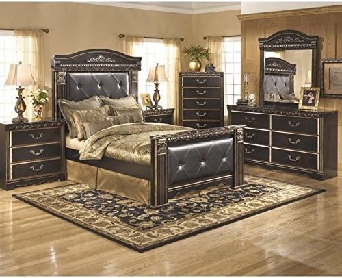 Ashley Coal Creek 6 Piece Queen Panel Bedroom Set in Dark Brown