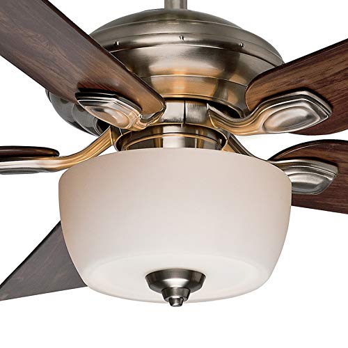 Casablanca Fan 52 inch Contemporary Brushed Nickel Indoor Ceiling fan w/Cased White Glass Light Kit (Certified Refurbished) - Thumbnail 2