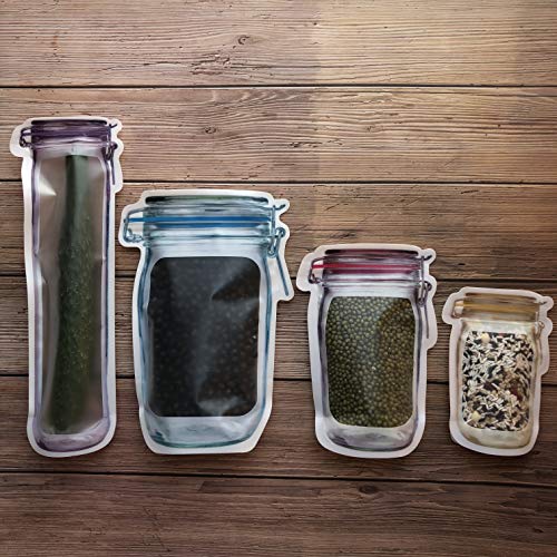 32 Pack Mason Jar Bottles Bags Portable Food Saver Storage Bags Zipper