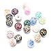 Soleebee Mixed Random 18mm Aluminum Glass Snap Button Jewelry Charms DIY Accessories (Shell+Rose)