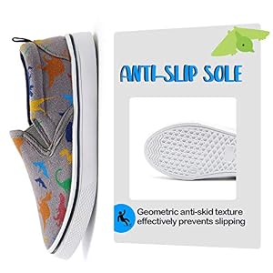 K KomForme Toddler Slip-On Canvas Sneakers - Kids Dinosaur Shoes, Easy Elastic, Non-Slip Soles, Size 10 Toddler - View #5