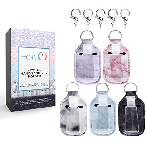 HoroM Hand Sanitizer Keychain Holder for Backpack Refillable Bottles