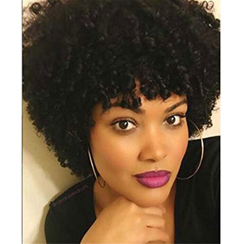 ATOZWIG Short Black Hair Wigs For Black Women Natural Afro Wig Heat Resistant Curly Hair Pieces Cheap Synthetic Wigs For Black Women