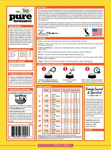 GRANDMALUCY PUREFORMANCE FREEZE DRIED GRAIN FREE CHICKEN RECIPE DOG FOOD 1 LBS