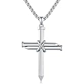 TwoAnts 925 Sterling Silver Religious Cross Pendant Necklace Jewelry Gifts for Men Women