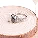 Woman Lady Retro Style Square Black Zircon Full Crystal Ring Jewelry