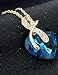 weel Gift! Gold Plated necklace Sets For Women Crystal Heart Necklace Earrings Jewellery Set Bridal Wedding Accessories (Blue)