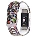 AIWELL for Fitbit Charge 2 Bands,Silicone Adjustable Replacement Sport Strap Printed Bands with Classic Buckle for Fitbit Charge2 HR,Fitbit Charge 2 Accessories Wristbands (Pattern-4, Small)