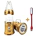 ZLXING Camping Lantern, Portable and Collapsible Outdoor Rechargeable Solar Lanterns Lamp with Handle, Led Flashlights for Camping ，Hiking, Emergency (Gold)