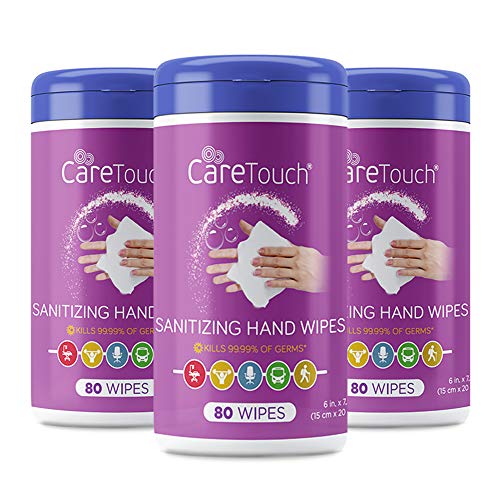 Care Touch Hand Sanitizing Wipes (3 Canisters) 240 Antiseptic Wipes