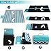 yodo Outdoor Water-Resistant Picnic Blanket Tote,Spring Summer Blue Chevron