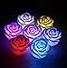 Domire 12 Pcs Fancy Colorful Changing LED Rose Flower Romantic Wedding Decoration Party Lamp Candle Lights Make a Wish Lights
