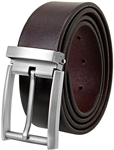 Falari Men's Classic Dress Belt Genuine Leather Belt Enclosed in a Gift Box Brown 9021-BN-S