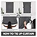 Deconovo Beige Tie Up Shade for Small Window - Rod Pocket Room Darkening Drapes for Bedroom (Beige, 46W x 63L, 1 Panel)
