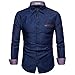 LOCALMODE Men's Casual Dress Shirt Button Down Shirts Fashion Denim Shirt