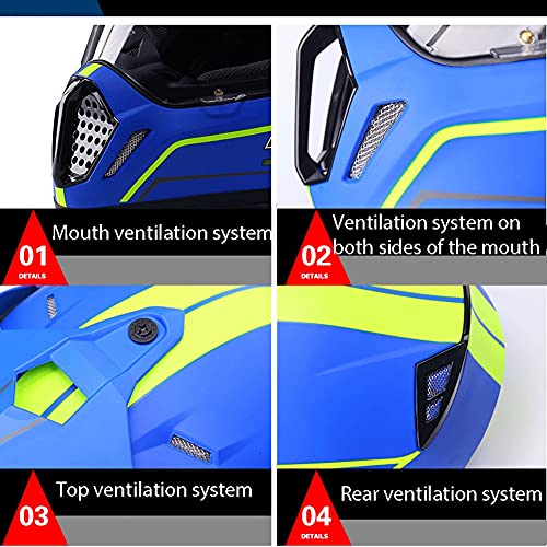 LIXIAOHONGG Motorhelmen, Full Face Motorfiets Crash Helmen,ABS Shell Racing Motorhelm Met Zonneklep Goedgekeurde… - Image 5