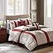 Madison Park Comforter Faux Silk-Traditional Luxurious Jacquard Design All Season Set, Matching Bed Skirt, Decorative Pillows, King(104